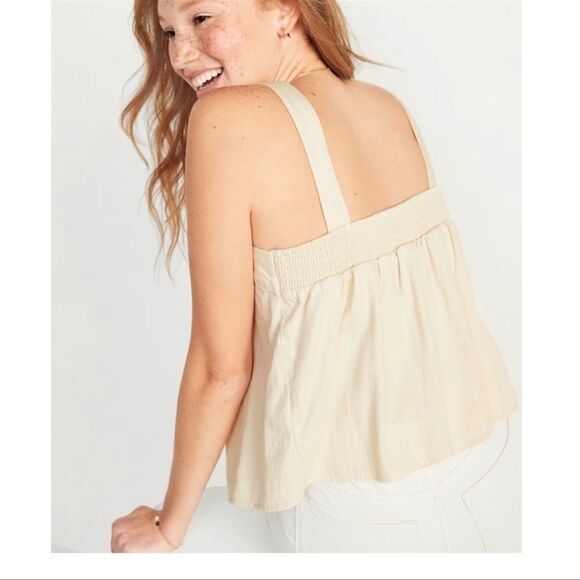 Old Navy Sleeveless Button Front Twill Swing Top Plus Size 3X - Picture 2 of 8